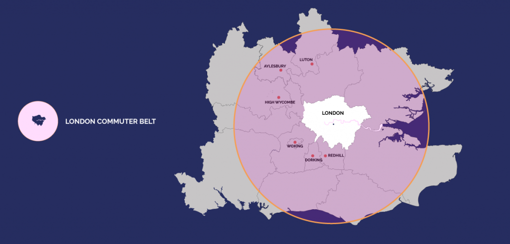 London commuter belt map